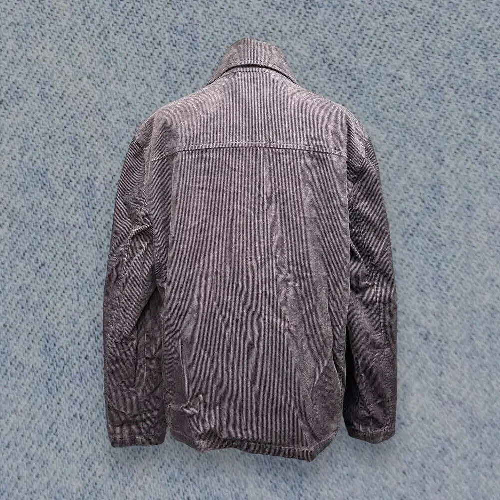 Vintage Express Men’s Corduroy Zip-Up Jacket - Navy, Size Medium